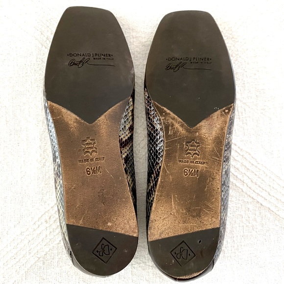 Donald J. Pliner “Ana” Python Snakeskin Leather Flats Size US 6.5 Made in Italy - Picture 3 of 12